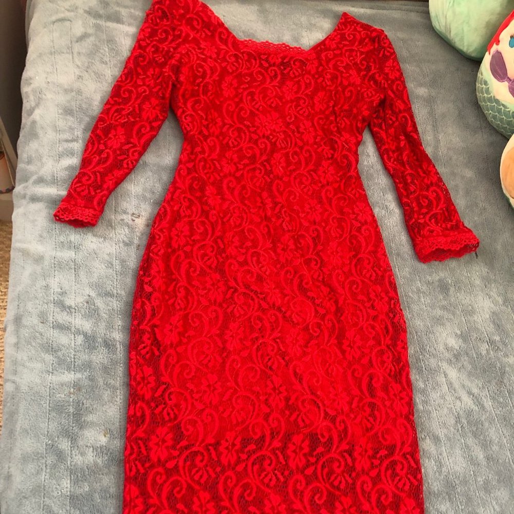 red lace dress